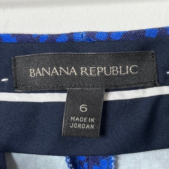 Banana Republic Women's Sloan Pants 6 Blue Ankle Anna Geometric Print Stretch - Picture 6 of 9